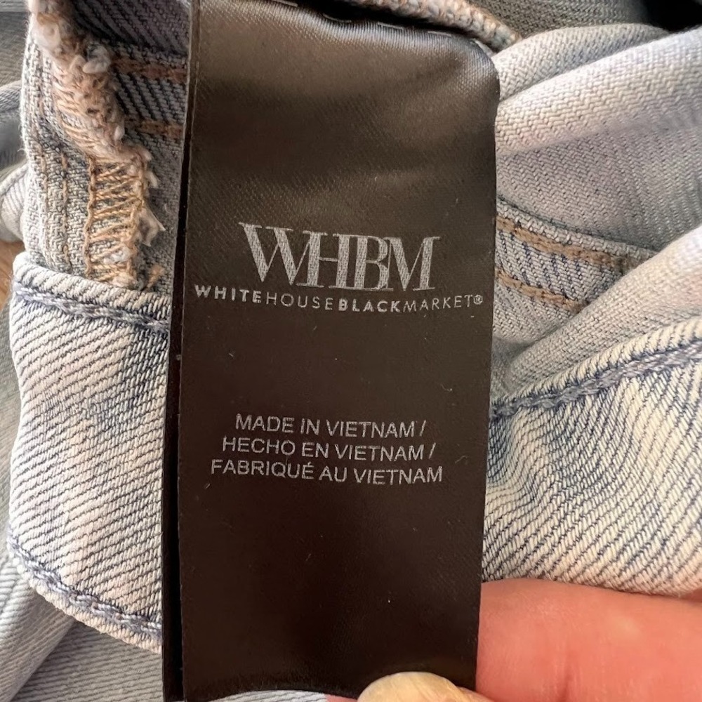 White House Black Market Light Wash Jeans Straight Leg Braided Pocket Size 10 - Picture 5 of 8